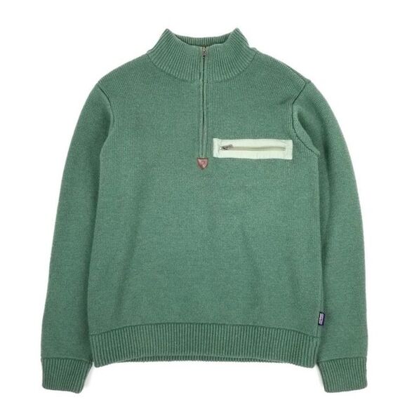 Patagonia Alpiniste Lambswool Sweater – Vintage Green, Size L - Picture 7 of 7